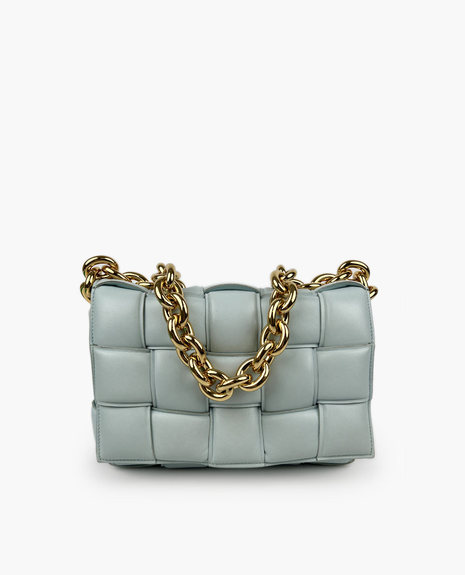 Bottega Veneta Chain Cassette Padded Intreccio Light Blue – Luxury - Main Image