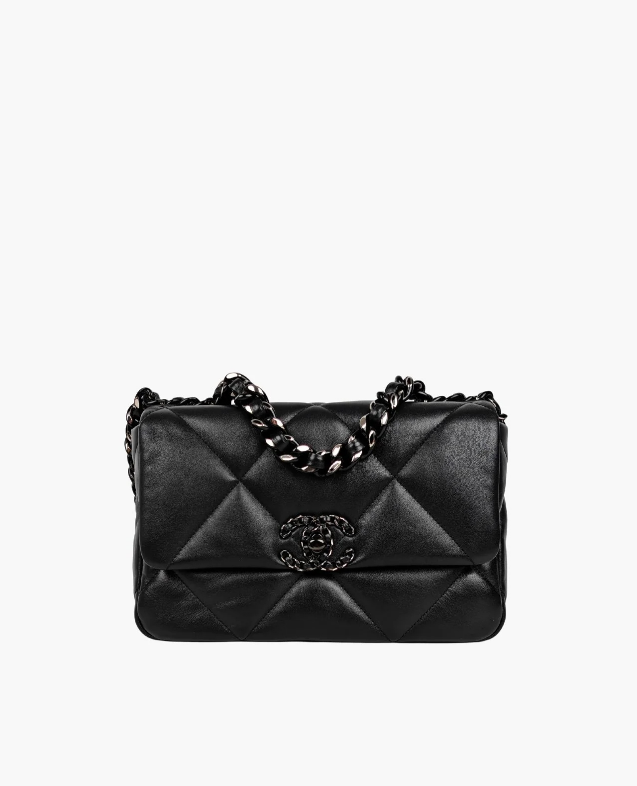 Chanel 19 So Black Quilted Goatskin Medium Flap Bag BHW – Luxury