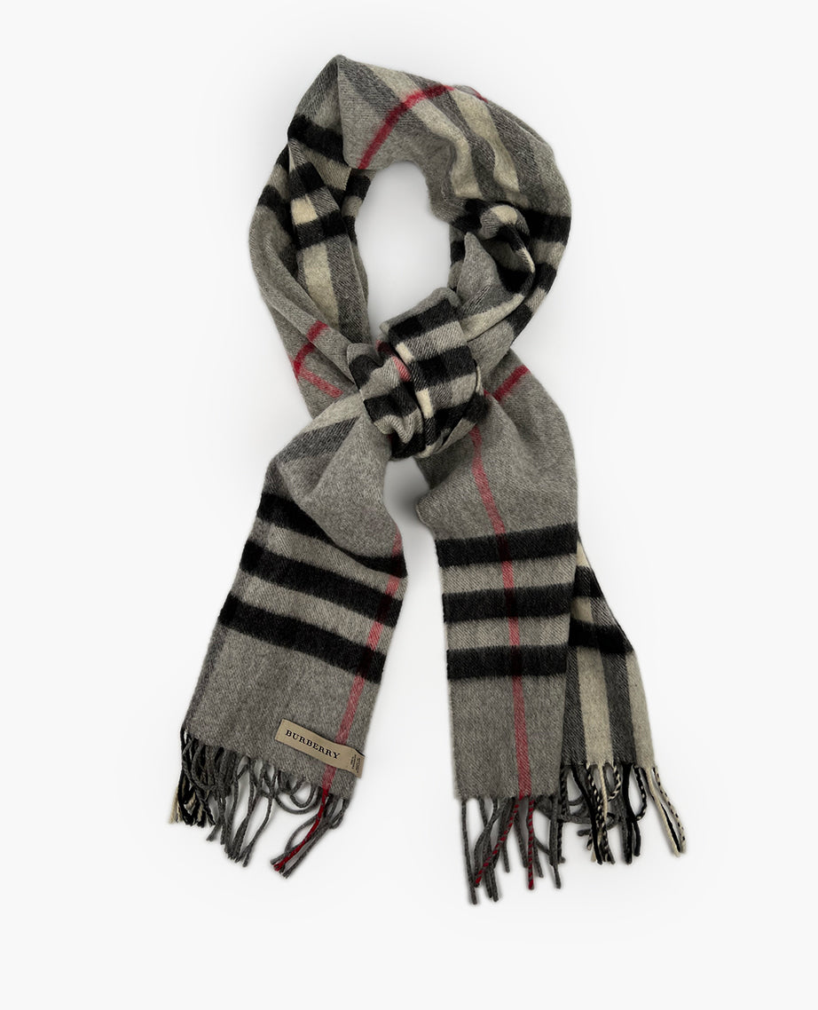 Burberry Gray Cashmere Scarf Luxury Helsinki