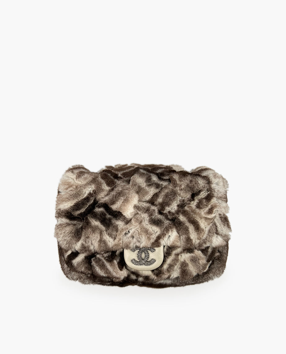 Chanel fur flap bag sale