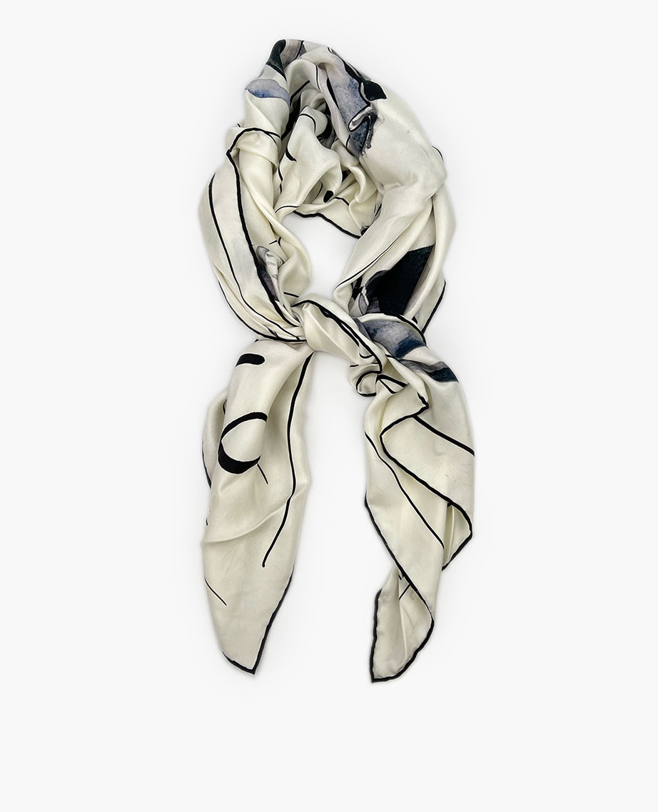 Chanel Silk Scarf White Coco Mademoiselle – Luxury Helsinki