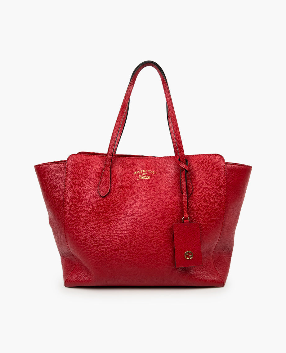 Gucci Swing Leather Tote Red – Luxury Helsinki