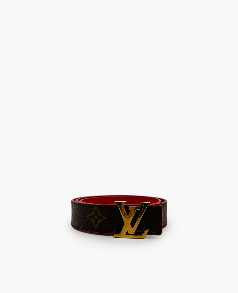 Louis Vuitton Initials 30 MM Reversible belt Red and Monogram Canvas Luxury Helsinki