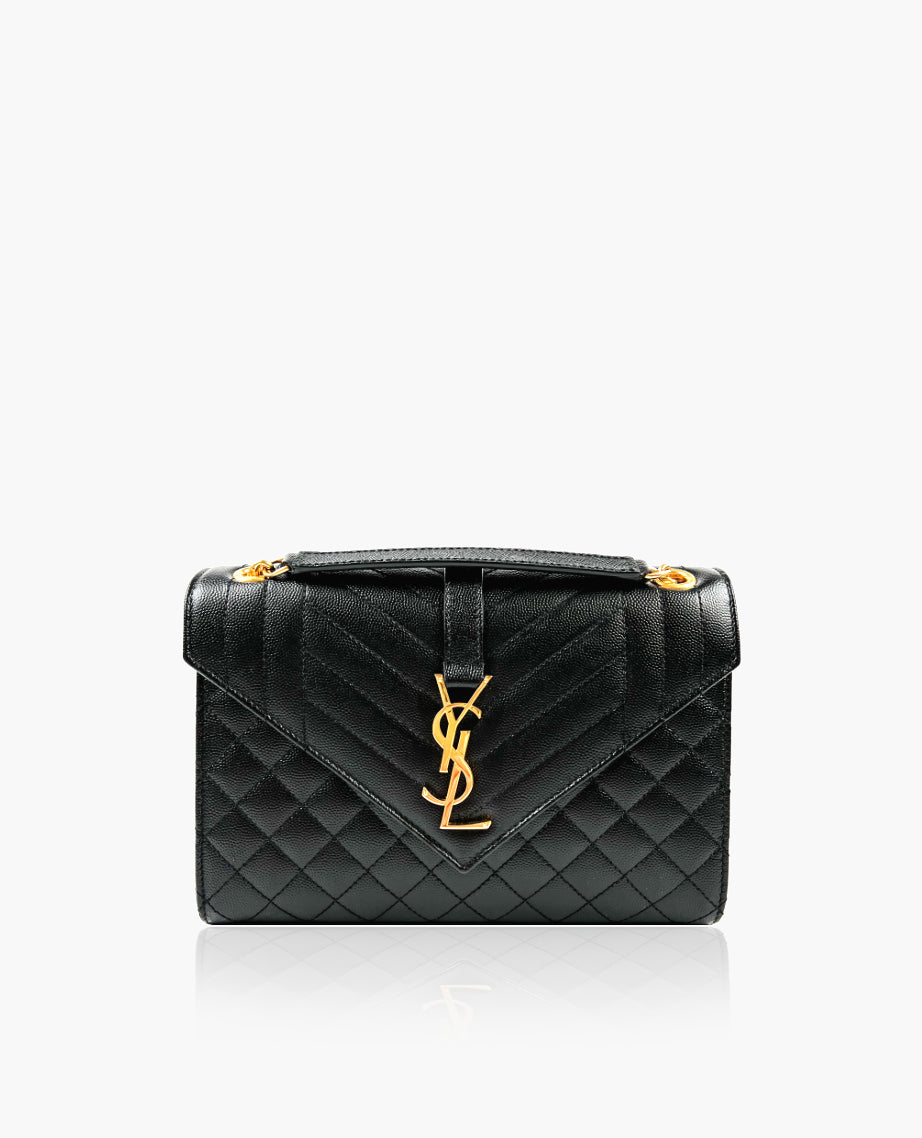 Saint Laurent Envelope Medium Black Caviar Bag GHW – Luxury Helsinki