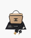 Chanel CC Filigree Vanity Case Medium Caviar Beige