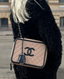 Chanel CC Filigree Vanity Case Medium Caviar Beige