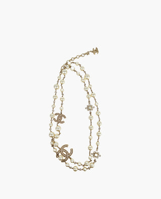 Chanel Faux Pearl CC Necklace