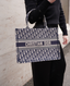 Dior Book Tote Medium Oblique Embroidery Blue