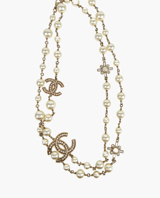 Chanel Faux Pearl CC Necklace