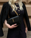 Saint Laurent Sunset Medium Croco Embossed Black GHW