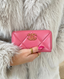 Chanel 19 Zip Around Wallet Lambskin Pink GHW
