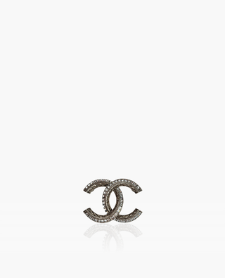 Chanel CC Brooch Stones Quilted SHW