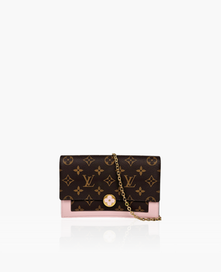 Louis Vuitton Flore Chain Wallet Rose Ballerine Monogram