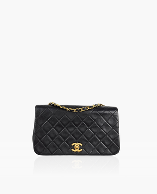 Chanel Vintage Full Flap Small Lambskin Black GHW 24k