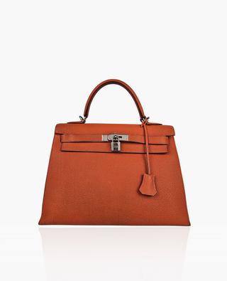 Hermes Kelly 32 Togo Sellier Orange PHW