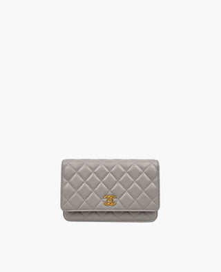 Chanel Pearl Crush WOC Light Grey Lambskin BGHW