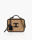 Chanel CC Filigree Vanity Case Medium Caviar Beige