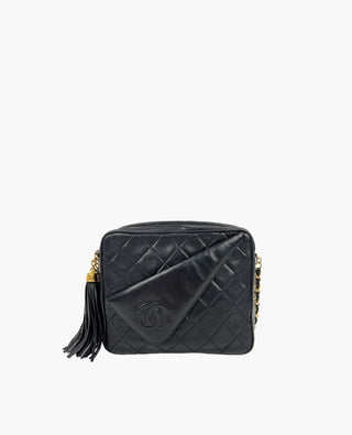 Chanel Vintage Black Quilted Lambskin Camera Bag