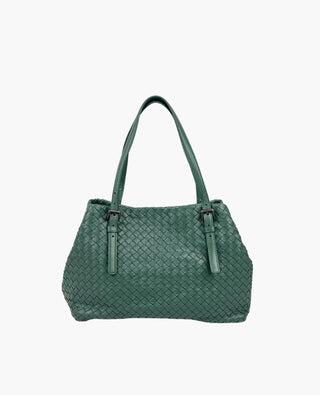 Bottega Veneta Intrecciato Cesta Tote Green