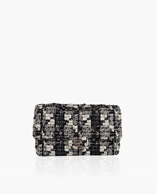 Chanel Timeless Medium Tweed Black White RHW