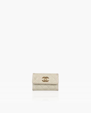 Chanel Flap Card Holder White Caviar CHW
