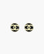 Chanel CC Stud Earrings Black Champagne