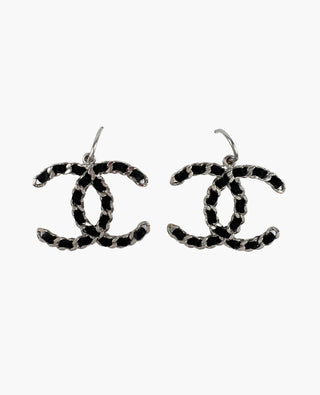 Chanel Leather Chain CC Earrings