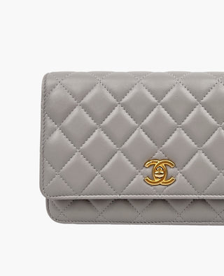 Chanel Pearl Crush WOC Light Grey Lambskin BGHW