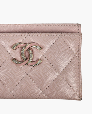 Chanel Pink Pale Card Holder Caviar SHW