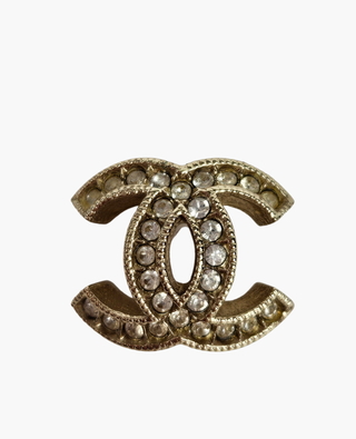 Chanel CC Curved Champagne Earrings