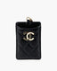 Chanel CC Lanyard ID Card Holder Lambskin Black CHW