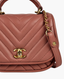 Chanel Reversed Chevron Round Flap Bag Antique Pink BGHW