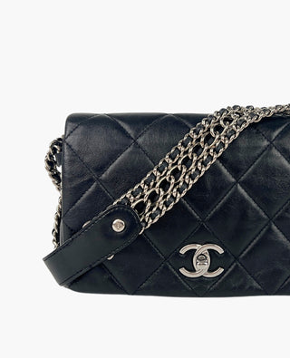 Chanel Chain Rows Flap Bag Quilted Lambskin Small