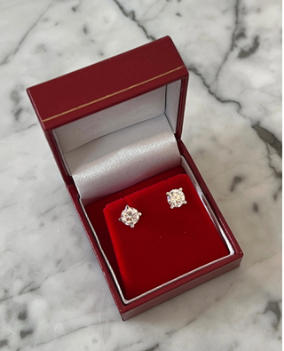 2ct Labratory Diamond Earrings 14k White Gold