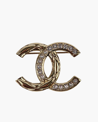 Chanel Brooch CC Stones Cannage LGHW