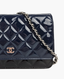 Chanel WOC Timeless Patent Two Tone Blue Black SHW