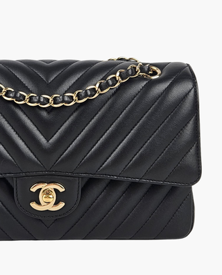 Chanel Timeless Medium Chevron Lambskin Black CHW