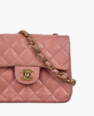 Chanel Timeless Vintage Mini Square Lambskin Pink GHW 24k