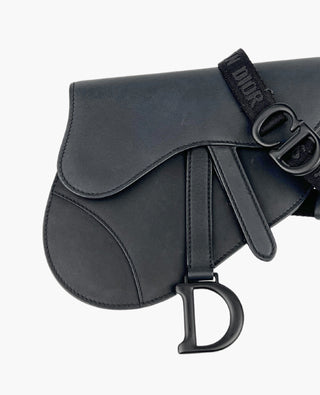 Dior Ultra Matte Black Saddle Belt Bag