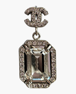 Chanel CC Crystal Drop Earrings