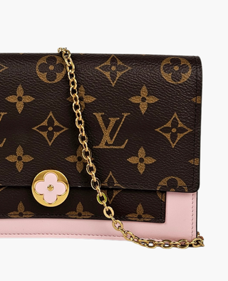 Louis Vuitton Flore Chain Wallet Rose Ballerine Monogram