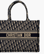 Dior Book Tote Medium Oblique Embroidery Blue