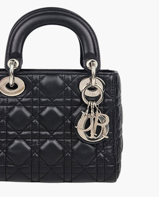 Dior Lady Dior Mini Lambskin Black SHW