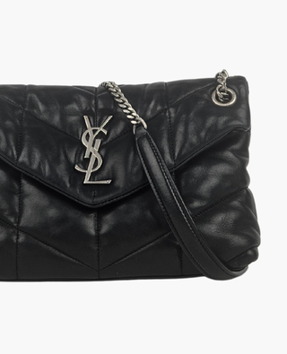 Saint Laurent Loulou Puffer Small Black Lambskin SHW