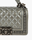 Chanel Boy Small Aged Calfskin Metallic Grey Top Handle RHW