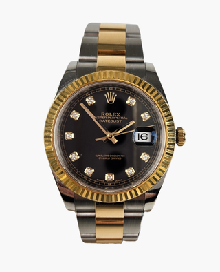 Rolex Datejust 126333 Black Oyster Perpetual Two-tone Yellow Gold 41mm