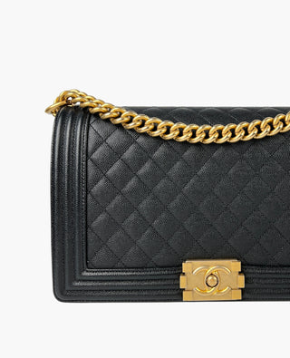 Chanel New Medium Caviar Boy Black GBHW