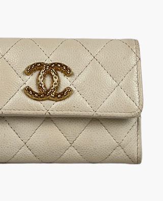 Chanel Flap Card Holder White Caviar CHW