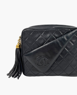 Chanel Vintage Black Quilted Lambskin Camera Bag