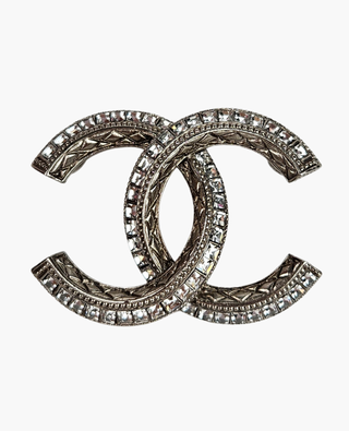 Chanel CC Brooch Stones Quilted SHW